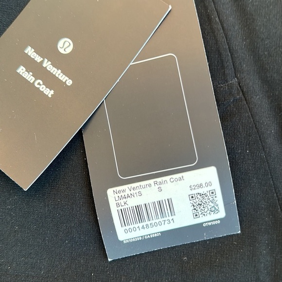 Lululemon New Venture Rain Coat men’s size small color black - Picture 6 of 9